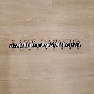 I Love Gymnastics Metal Zebra Medal Display